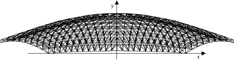 Optimal shape of a roof, which is a reticulated shell