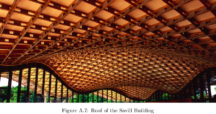 A free-form gridshell roof
