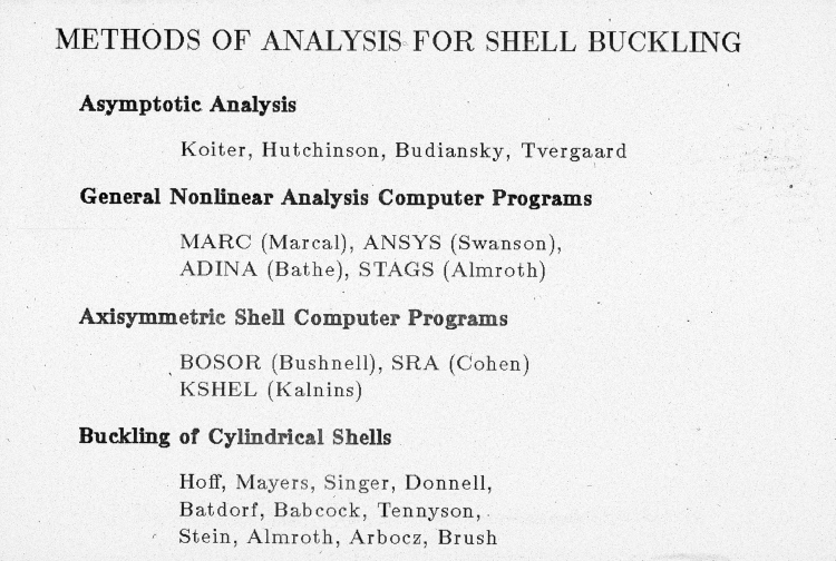 types of buckling analyses and some researcher names