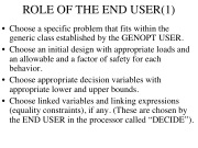 Role of the End user (1 of 2 slides)