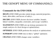 The GENOPT menu of commands (2 of 3 slides)