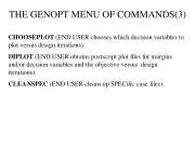 The GENOPT menu of commands (3 of 3 slides)