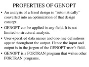 Properties of GENOPT
