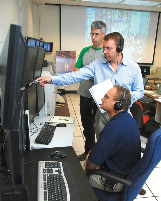 SBKF project: Andrew Lovejoy (seated, Mark Hilburger (center), Mike Roberts at NASA MSFC in 2009(?)