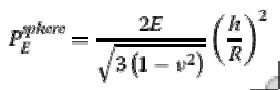 Formula for buckling pressure of an elastic, perfect spherical shell