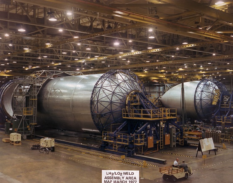 Production of the very large Space Shuttle External Tank at Michoud plant in Louisiana