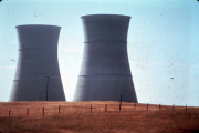 Cooling towers associated with an electric power plant