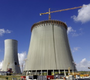 Construction of huge cooling towers for a steam power plant
