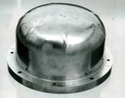 Typical post-buckling pattern of an internally pressurized torispherical or ellipsoidal steel or aluminaum pressure vessel head
