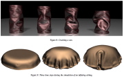 Computer simulation of very large post-buckling deformations of thin shells