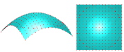 Fig. 8 Surface reconstruction from point cloud of the doubled- curved shell with R1/a = 5