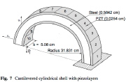 Cantilevered cylindical shell with piezolayers