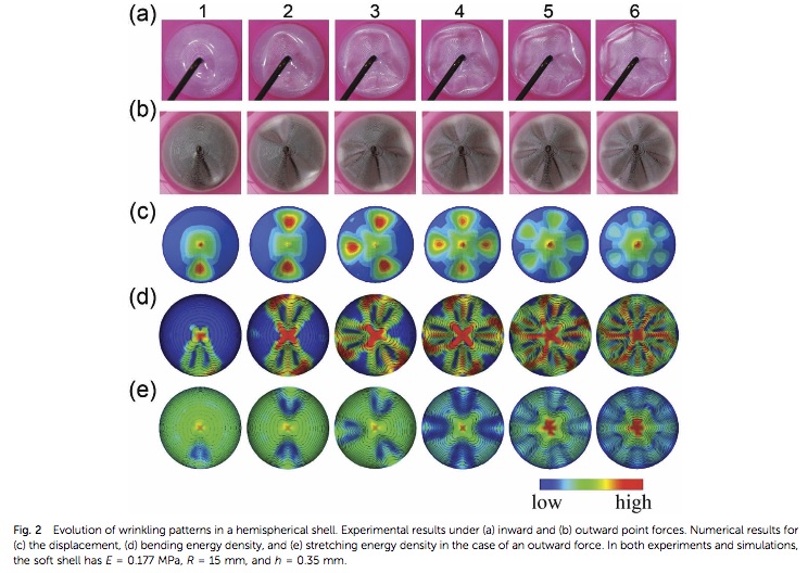 Non-axisymmetric deformations of a soft spherical shell with inward and outward concentrated load at its apex