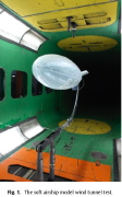 Flexible airship in a wind tunnel