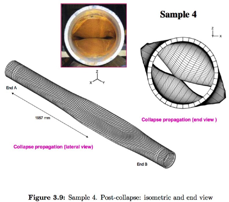 Pipe under bending and external pressure: Test specimen and finite element model