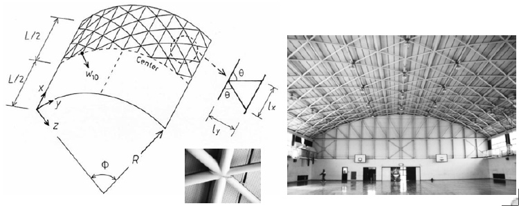 A lattice vault roof that can buckle