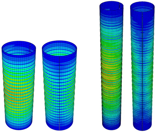 Buckling modes of Longitudinally Welded Tube (LWT) columns