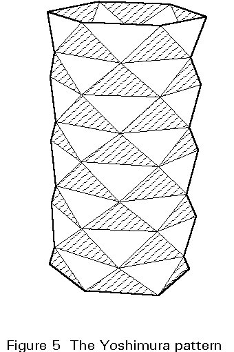 Yoshimura pattern similar to the post-buckling pattern in an axially compressed cylindrical shell