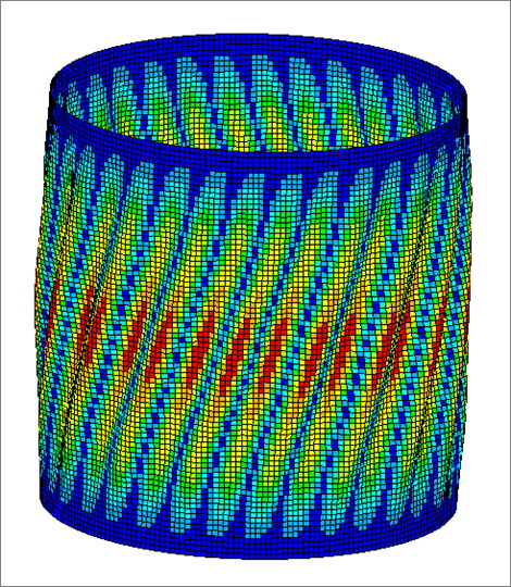 Buckling of an axially compressed composite cylindrical shell