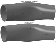 Elastic-plastic thick cylindrical shell under bending: Predicted buckling modes for R/t = 10