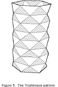 Yoshimura pattern similar to the post-buckling pattern in an axially compressed cylindrical shell