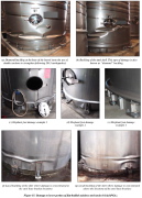 Various kinds of buckling of wine tanks as a result of earthquake in New Zealand
