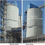 Failure (buckling) of a steel silo