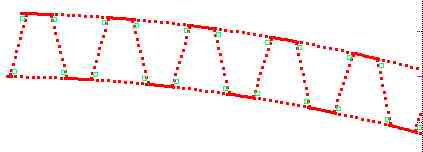 Part of a model of the truss-core sandwich wall of the cylindrical shell used for the analysis of general buckling