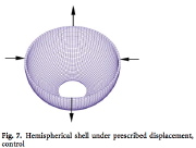 Free-edged hemispherical shell with oppositely-directed concentrated loads at the equator