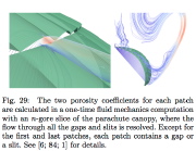 Fluid-structure interation of a parachute with meridianal gaps between each gore and circumferential slits