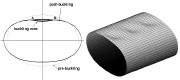 Buckling of oval cylindrical shell in bending