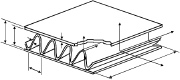 Schematic of sandwich wall with a corrugated core