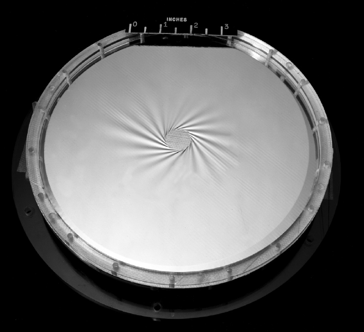 Wrinkles due to rotation of a hub in a stretched circular Mylar sheet