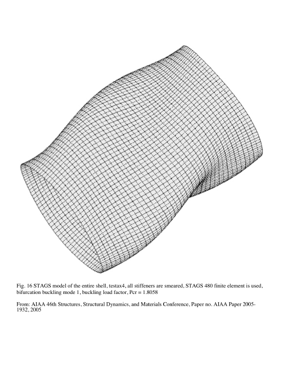 General buckling for same system as shown in the previous slide except that all stiffeners are smeared