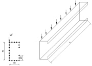 Uniformly loaded lipped channel beam modeled as shown in the previous image