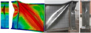 Finite element prediction (left) and test result for one of the specimens (right)