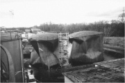 The two tanks after buckling under external pressure