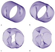 Large dynamic deformation of pinched cylindrical shell 