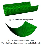 Bistable states of a cylindrical shell