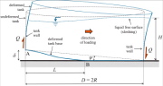Deformation of an unanchored tank during horizontal ground motion from an earthquake
